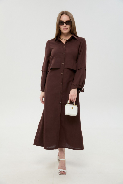 Платье NikVa 944-16 шоколад - фото 5