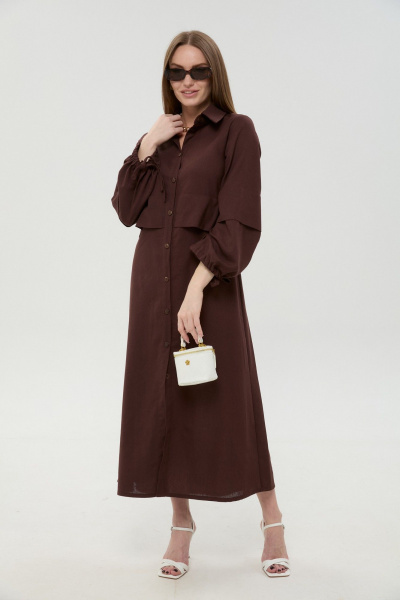 Платье NikVa 944-16 шоколад - фото 4