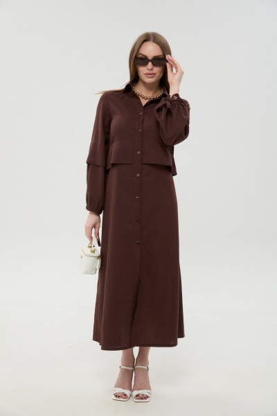 Платье NikVa 944-16 шоколад - фото 1