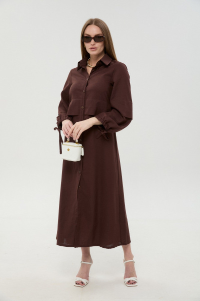 Платье NikVa 944-16 шоколад - фото 2