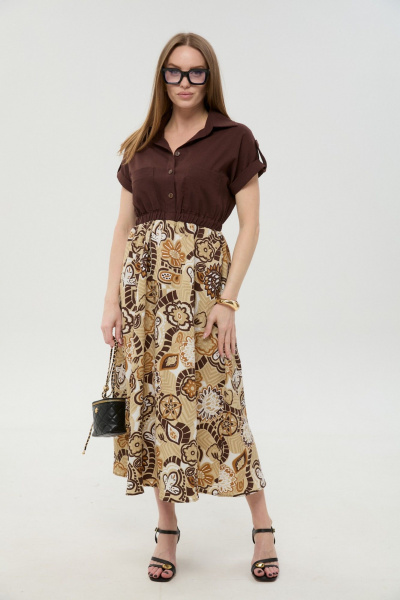 Платье NikVa 1050-2 шоколад_и_шоколадный_мультиколор - фото 10
