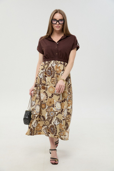 Платье NikVa 1050-2 шоколад_и_шоколадный_мультиколор - фото 7