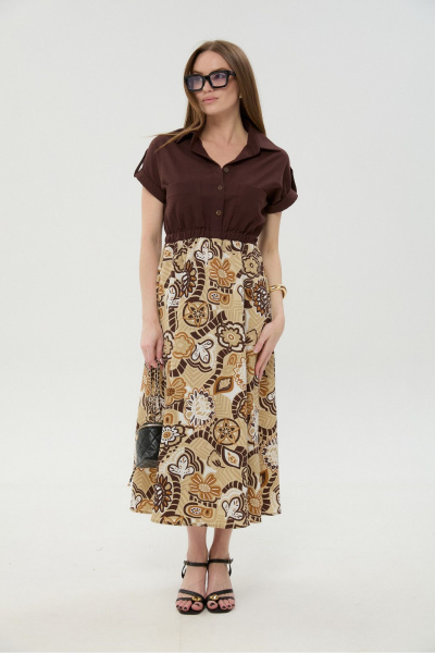 Платье NikVa 1050-2 шоколад_и_шоколадный_мультиколор - фото 6