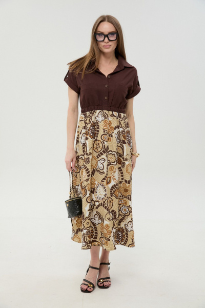 Платье NikVa 1050-2 шоколад_и_шоколадный_мультиколор - фото 5