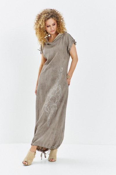 Платье Euromoda 726 бежевый_меланж - фото 1