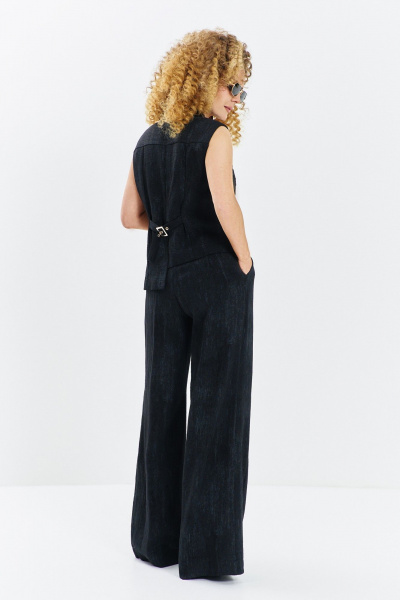 Брюки, жилет Euromoda 720 черный_меланж - фото 3