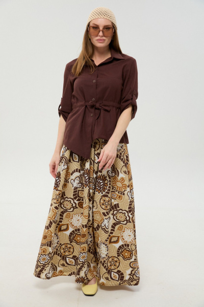 Юбка NikVa 559-9 шоколад_мультиколор - фото 1