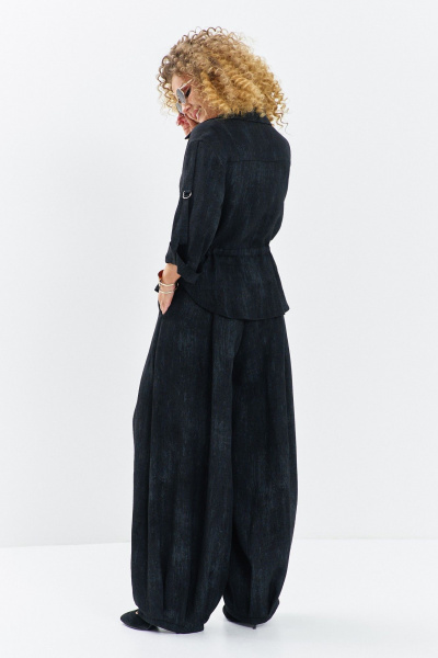 Блуза, брюки Euromoda 716 черный_меланж - фото 4