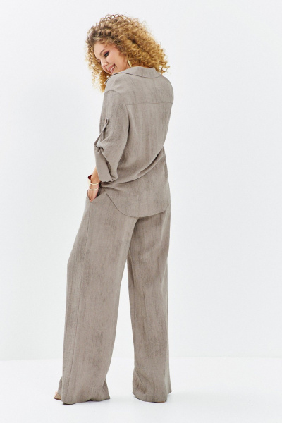 Брюки, рубашка Euromoda 714 бежевый_меланж - фото 3