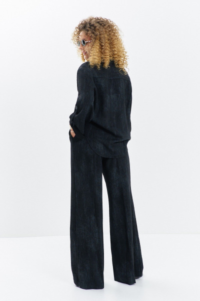 Брюки, рубашка Euromoda 714 черный_меланж - фото 3