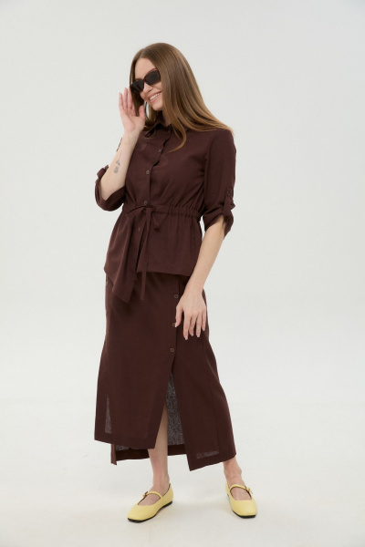 Жакет, юбка NikVa 980-5 шоколад - фото 2
