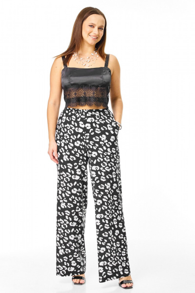 Топ, юбка T&N 7741 черно-белый_дизайн - фото 1