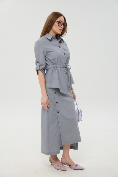 Жакет, юбка NikVa 980-7 серый - фото 3