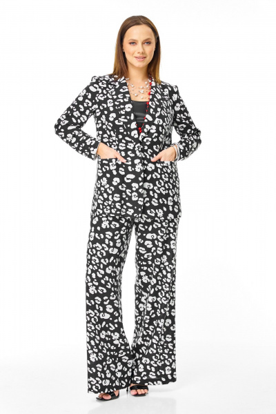 Брюки, жакет T&N 7745 черно-белый_дизайн - фото 1