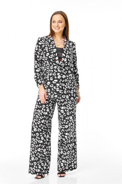 Брюки, жакет T&N 7745 черно-белый_дизайн - фото 2