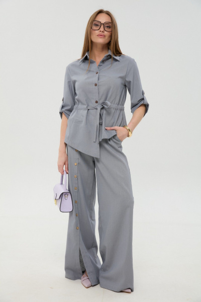 Брюки, жакет NikVa 981-7 серый - фото 4