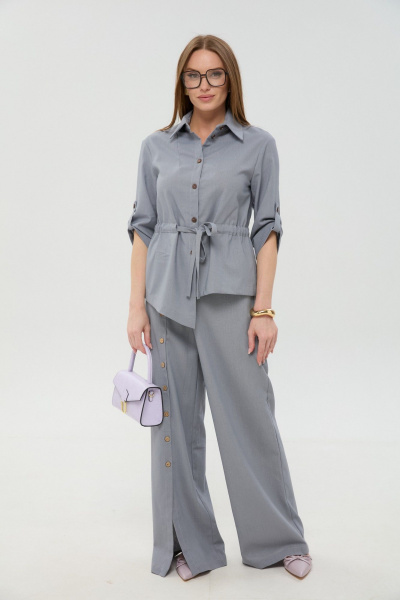 Брюки, жакет NikVa 981-7 серый - фото 3