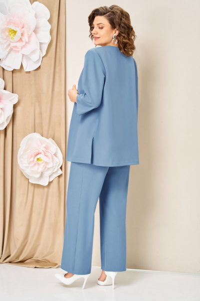 Блуза, брюки, жакет VOLNA 1458 светло-голубой - фото 6