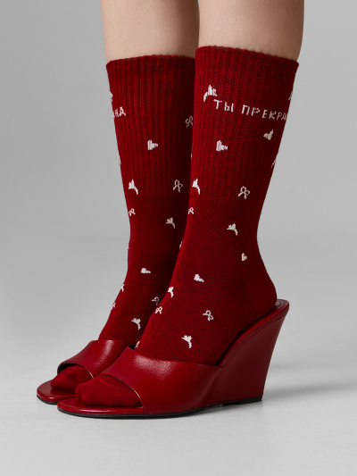 Носки Mark Formelle 217K-3504/25217K вишневый_рис.3504 - фото 1