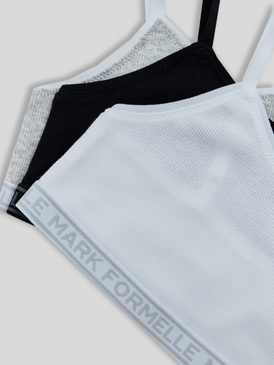 Топ Mark Formelle 517708-3/25-42997Б-1 белый_серый_меланж_4306_А_черный - фото 1