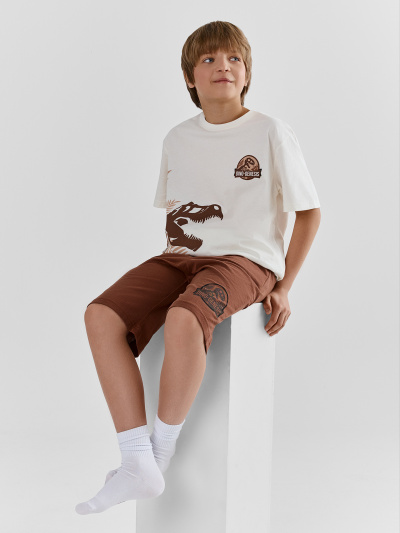 Футболка, шорты Mark Formelle 563327/25-40736ПП-0 св.молочный_миндальное_печенье_печать_3_сл_на_пол_ - фото 1