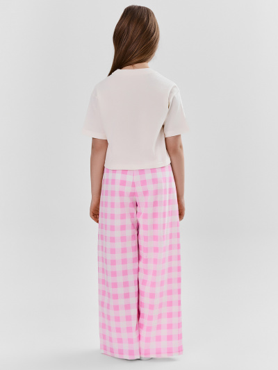 Брюки, футболка Mark Formelle 567749/25-39522ПП-14 св.молочный_розовая_клетка_3_сл_на_пол - фото 3