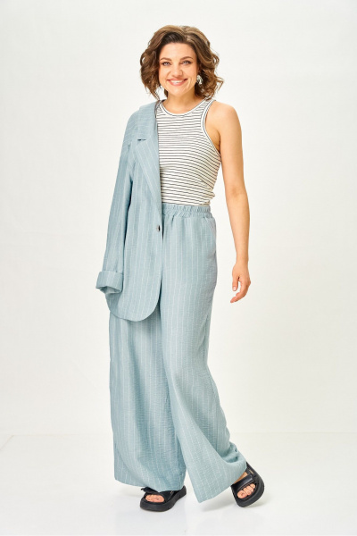 Брюки, жакет Michel chic 1446/1 нежно-голубой - фото 7