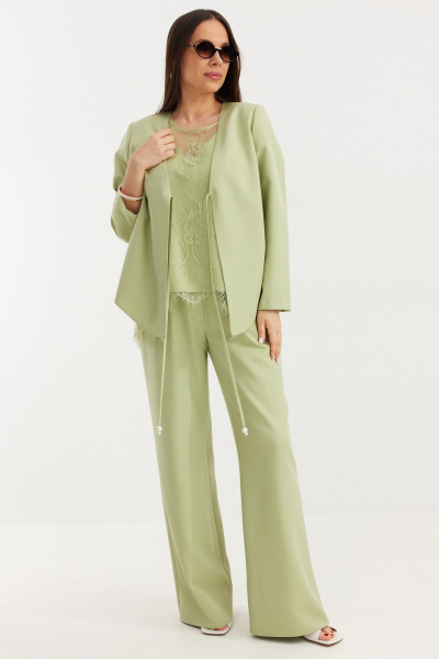 Блуза, брюки, кардиган Магия моды 2709 фисташковый - фото 6