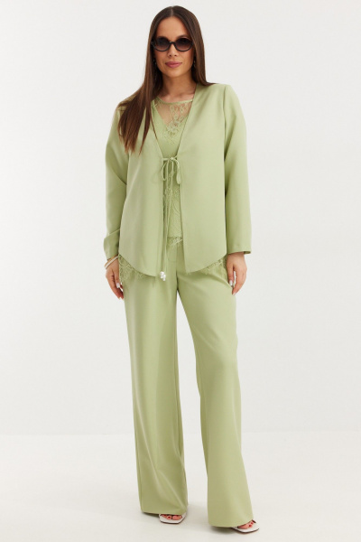 Блуза, брюки, кардиган Магия моды 2709 фисташковый - фото 1
