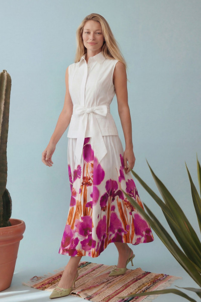 Платье Lokka 1923 белый_фиолетовый_бордо - фото 6