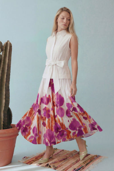 Платье Lokka 1923 белый_фиолетовый_бордо - фото 5