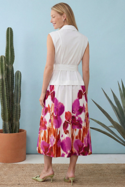 Платье Lokka 1923 белый_фиолетовый_бордо - фото 4