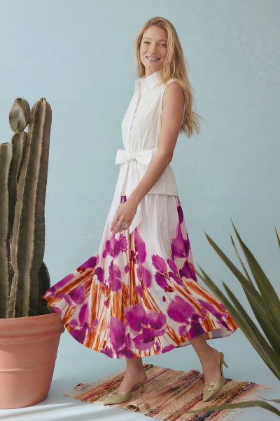 Платье Lokka 1923 белый_фиолетовый_бордо - фото 3