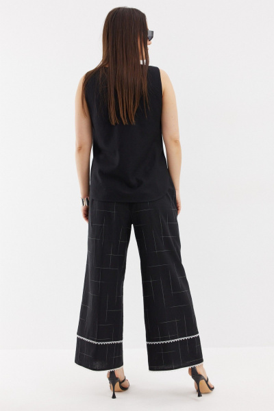 Брюки, кардиган, топ Магия моды 2712 белый, черный - фото 7