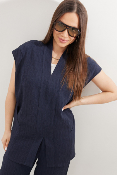 Брюки, жилет, топ Магия моды 2714 синий - фото 4