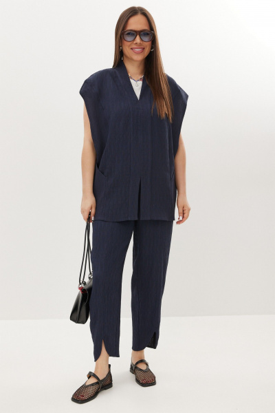 Брюки, жилет, топ Магия моды 2714 синий - фото 1