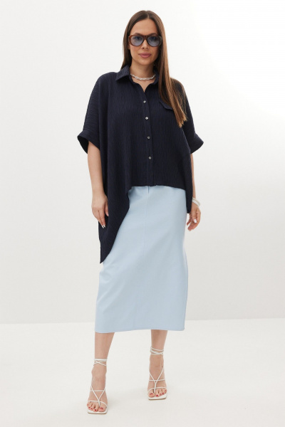 Блуза, юбка Магия моды 2715 синий,голубой - фото 2