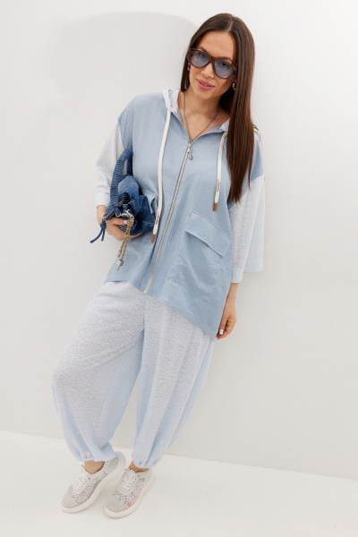 Блуза, брюки Магия моды 2722 голубой - фото 8