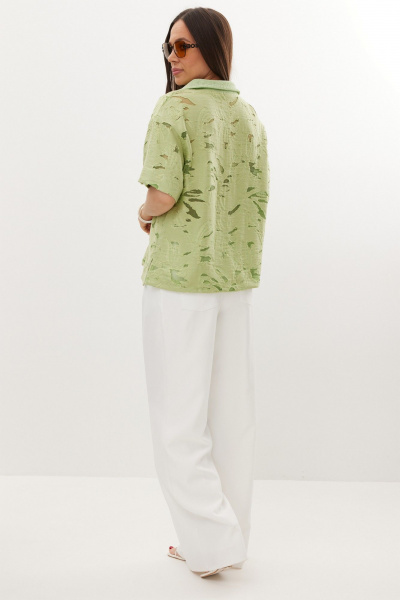 Блуза, брюки Магия моды 2729 фисташковый, белый - фото 5