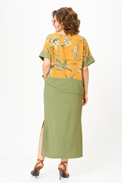 Блуза, юбка Anastasia м-1361 олива_принт - фото 11