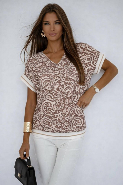 Блуза Nika.PL 0201125 коричневый - фото 1