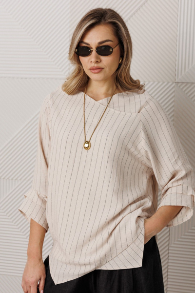 Блуза, брюки Anastasia м-1360 молочный_черный - фото 8