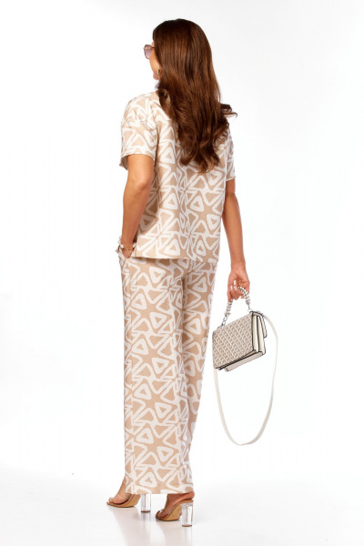 Блуза, брюки Taita plus 2611/5 беж_абстракция - фото 7