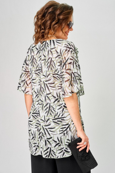 Блуза EVA GRANT 198-1 принт_листики - фото 13