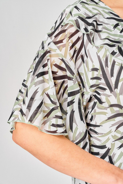 Блуза EVA GRANT 198-1 принт_листики - фото 12