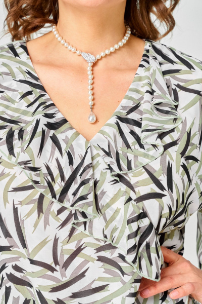 Блуза EVA GRANT 198-1 принт_листики - фото 11