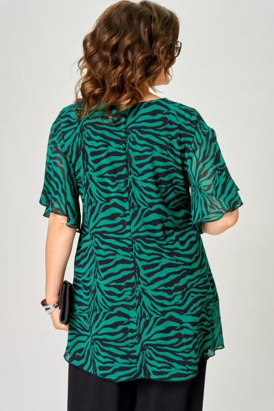 Блуза EVA GRANT 198-1 принт_изумруд - фото 12