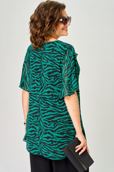 Блуза EVA GRANT 198-1 принт_изумруд - фото 11