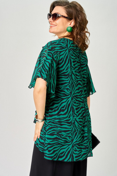 Блуза EVA GRANT 198-1 принт_изумруд - фото 9