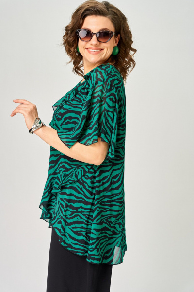 Блуза EVA GRANT 198-1 принт_изумруд - фото 7